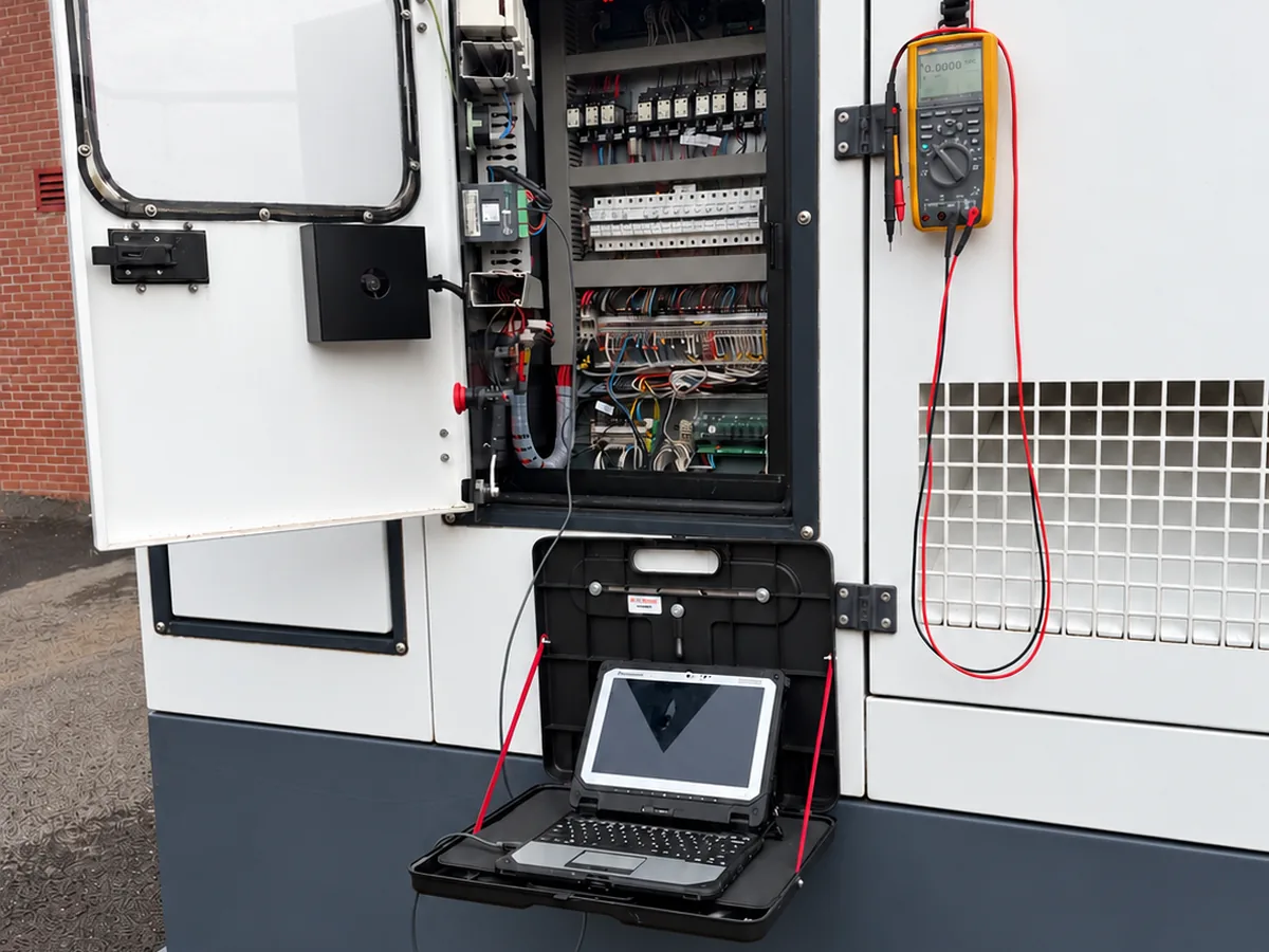Control system fault finding with a laptop and multimeter